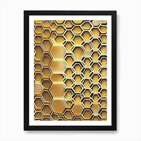 Honeycomb 3 Background William Morris Style Art Print