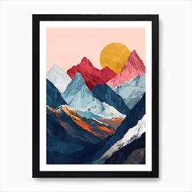 Sunset Peaks 5 Art Print