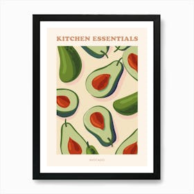 Avocado Pattern Illustration Poster 3 Art Print