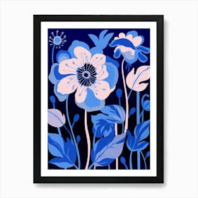 Blue Flower Illustration Hellebore 3 Art Print