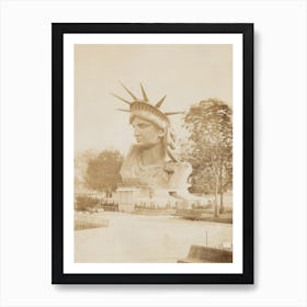 Head Of The Statue Of Liberty On Display In A Park In Paris, 1883 Art Print