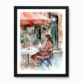 At A Cafe In Venice 2 Art Print