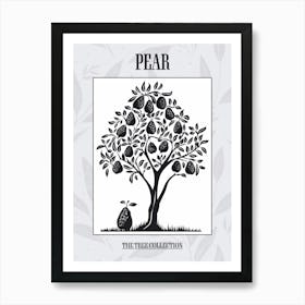 Pear Tree Simple Geometric Nature Stencil 1 Poster Affiche