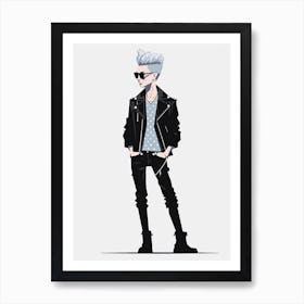 Sleek Punk Aesthetics Art Print