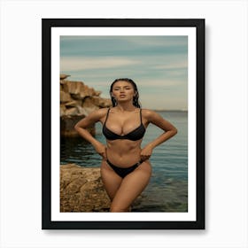 A Photo Of A Beautiful Model In bikini Art Print