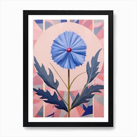 Cornflower 4 Hilma Af Klint Inspired Pastel Flower Painting Art Print