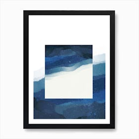 Minimal art Abstract Blue Sky With Stars Art Print