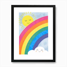 Rainbow And Sun Art Print