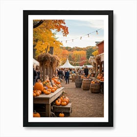 An Old Style Fall Fair Set Amid The Heart Of A Golden Hued Forest The Venue Is Bedecked With Lively (5) Art Print