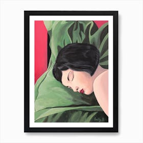 Sleeping Woman Portrait Art Print