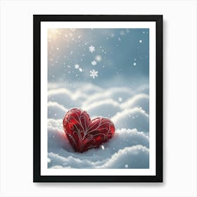 Heart In The Snow 1 Art Print