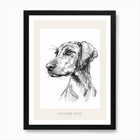 Hound Dog Line Sketch Poster Art Print