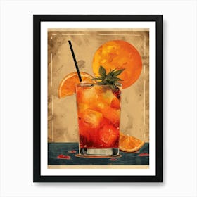 Cocktail With Oranges 2 Art Print