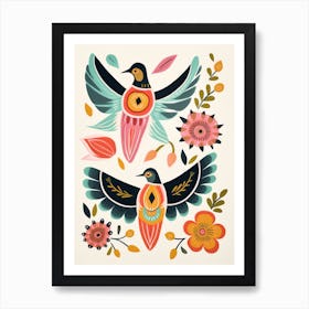Folk Style Bird Painting Hummingbird 5 Art Print