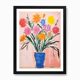 Flower Painting Fauvist Style Carnation 4 Art Print