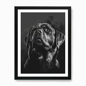 Black Labrador Retriever Portrait. Generated AI. Art Print Affiche