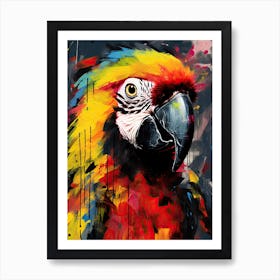 Parrot's Graffiti Whispers: Neo-Expressionism, Basquiat Style Art Print