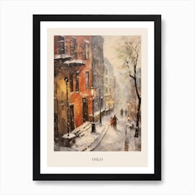 Vintage Winter Painting Poster Oslo Norway 2 Art Print