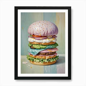 Crazy Rainbow Burger Art Print