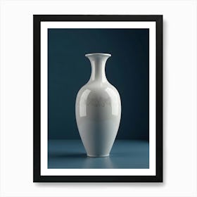 A Classic Vase Plain Ethnic Accents Dark Blue Background Realistic Vertical 63 G8eh Ntia Art Print