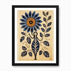 Woman With A Flower Art Print