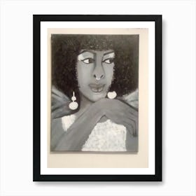 Girl looking sideways Art Print