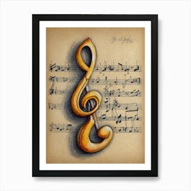 Treble Clef Art Print