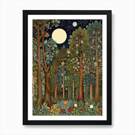 William Morris Forest At Night 3 Art Print