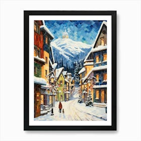 Cat In The Streets Of Banff   Canada With Snow 4 Art Print
