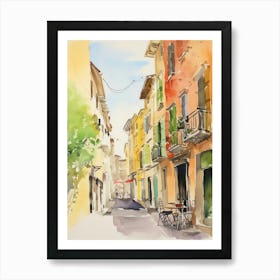 Ravenna, Italy Watercolour Streets 1 Art Print