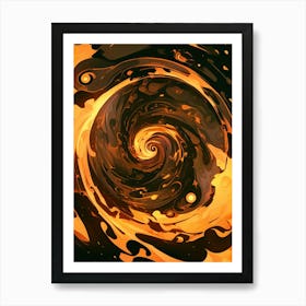 Abstract Swirling Flames Art Print