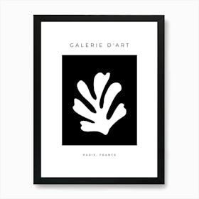 Abstract Leaf Cut Out Black Art Print