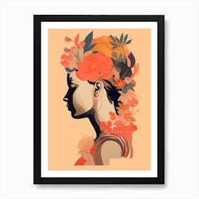 Bloom Body Woman Portrait Orange Tones 10 Art Print