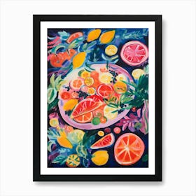 Summer Fruit Citrics Art Print