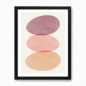 Balancing Zen Stones, Abstract Organic Shapes in Warm Tones Art Print