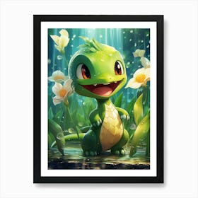 Cute Snivy Lizard Art Print