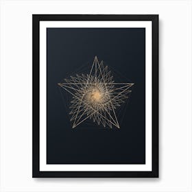 Abstract Geometric Gold Glyph on Dark Teal n.0270 Art Print