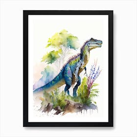 Thescelosaurus Watercolour Dinosaur Art Print