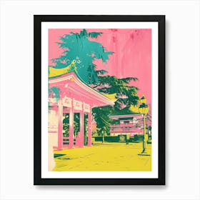 Ueno Park In Tokyo Duotone Silkscreen 3 Art Print