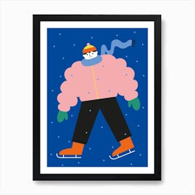 Ice Skating Snow Art Print