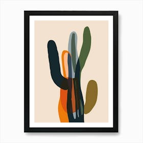 Notocactus Cactus Minimalist Abstract Illustration 3 Art Print