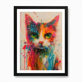 Colorful Cat 1 Art Print