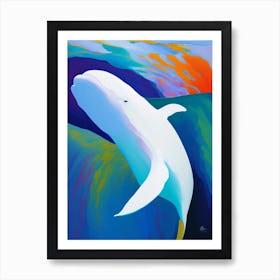 Beluga Whale Brushstroke Painting Art Print