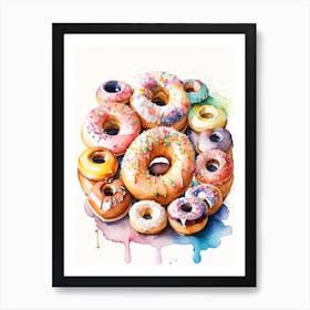 A Buffet Of Donuts Cute Neon 6 Art Print