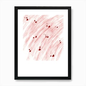 Hearts On A White Background Art Print