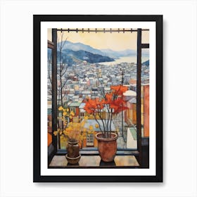 Winter Cityscape Hakone Japan Art Print