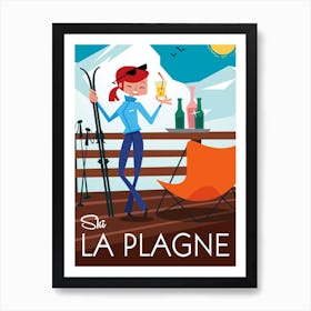 La Plagne Ski Poster Art Print