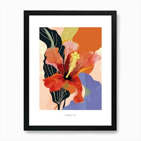 Colourful Flower Illustration Poster Hibiscus 2 Art Print