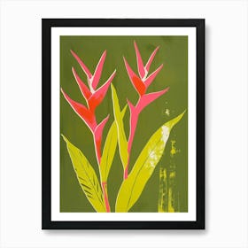 Pink & Green Heliconia 2 Art Print