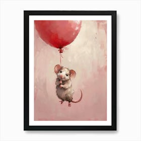 Cute Opossum 2 With Balloon Art Print